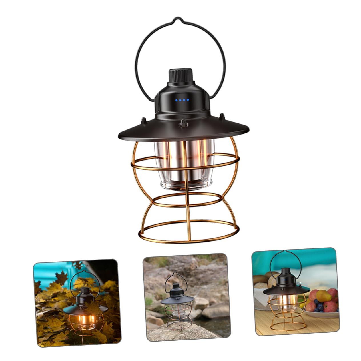 Ładowanie świateł kempingowych Wisząca lampa kempingowa LED z akumulatorem, 18,3 x 14 cm