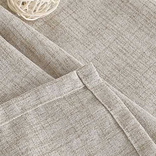 Youngstex Natural Linen Curtains 84 Inch Length For Living Room Bronze Grommet Linen Textured Drapes Privacy Light Filtering Burlap Window Curtains For Bedroom Farmhouse, 2 Panels, 52 X 84 Inch #TOP5