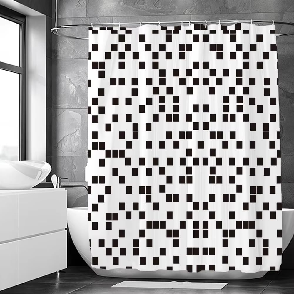 KELAIMI Abstract Geometric Shower Curtains,Modern Luxury Bathroom Curtains,Simple Aesthetic Washable Quick-Dry Bathtub Curtains Style 5 180X200Cm