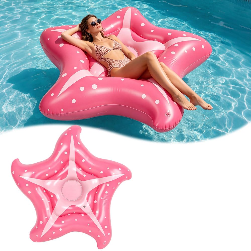Flotadores Piscina Estrella, 150cm Hinchable Piscina, Colchoneta Piscina Adultos para Fiestas Acuáticas, Verano, Lago, Playa, Flotador de Agua