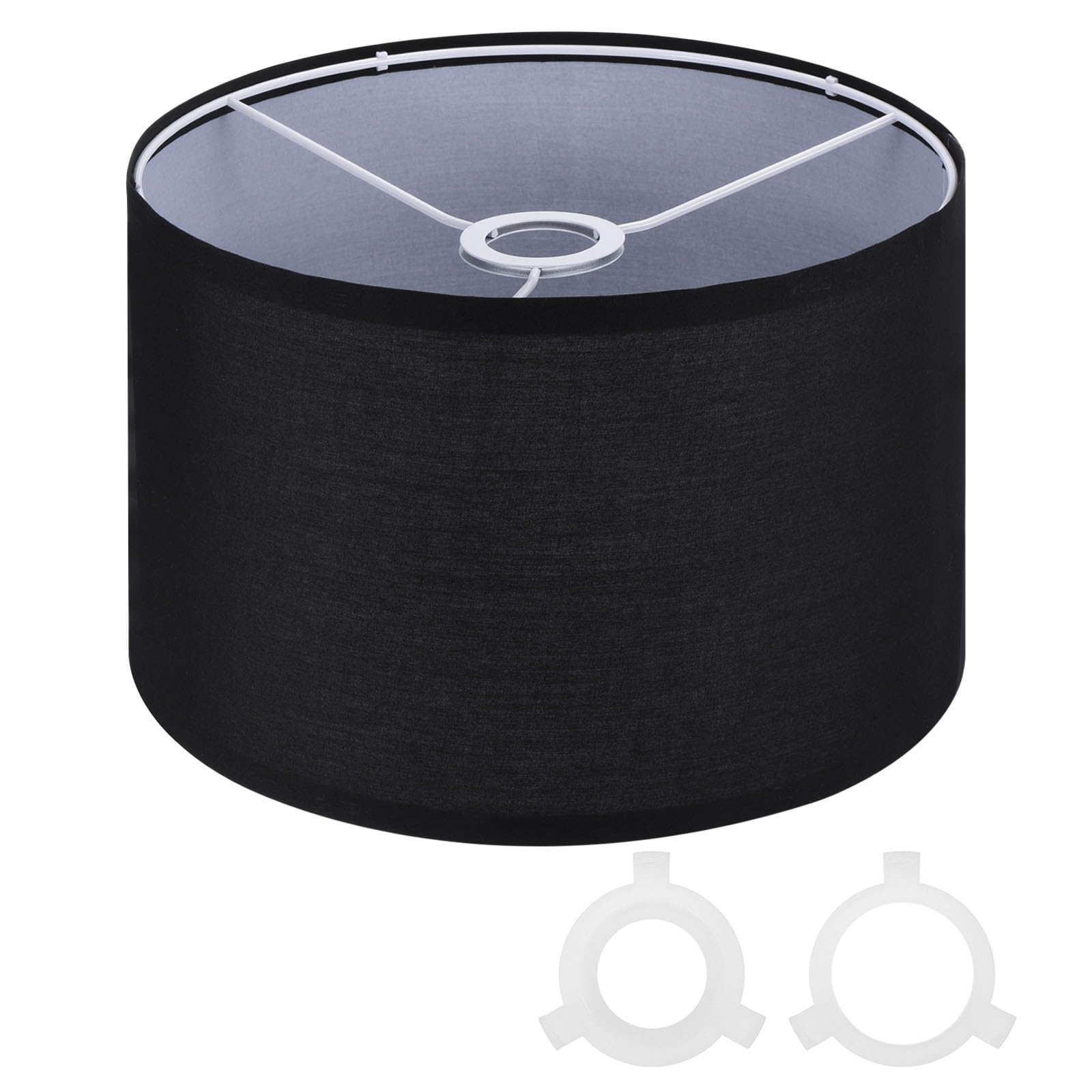 PATIKIL Drum Lamp Shades for Table Lamps 12"x12"x8" Linen Lampshade Easy Assembly Lamp Shade with E27 to E26/E14 Adapters for Floor Lamps Bedside