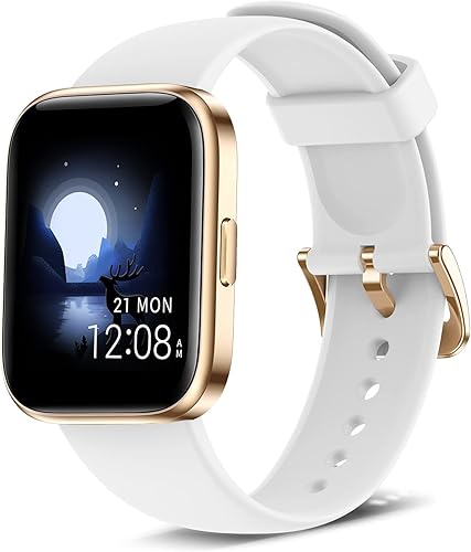 Miniatura 1 de AcclaFit Reloj inteligente con monitor de frecuencia cardíaca 247 presión arterial de oxígeno en sangre y sueño 17 pulgadas Full Touch 5 ATM reloj