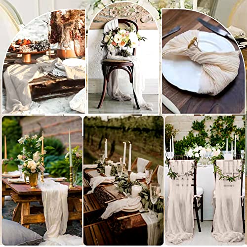10 Pcs Rosy Brown Cheesecloth Table Runner 10Ft, Gauze Table Runner For Wedding Reception Sheer Bridal Shower Birthday Party Boho Table Decoration, Rustic Romantic Wedding Runner #TOP5