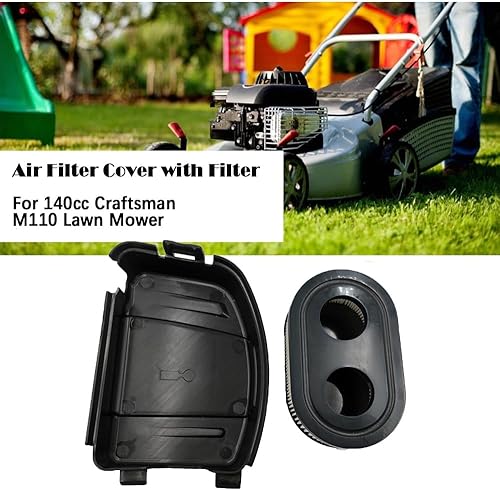 Miniatura 4 de Cubierta de filtro de aire con filtro compatible con cortacésped Craftsman M110 de 140 cc