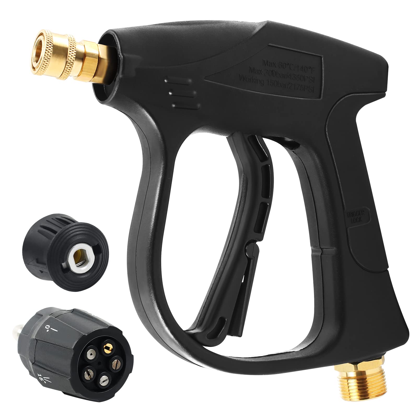 Amazon | 高圧洗浄ショートガン 4350PSI M22 14 mm 1/4インチ