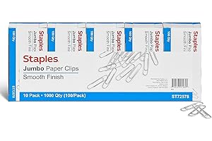 Jumbo Paper Clips: Staples Smooth Paper Clips, Large and Smooth