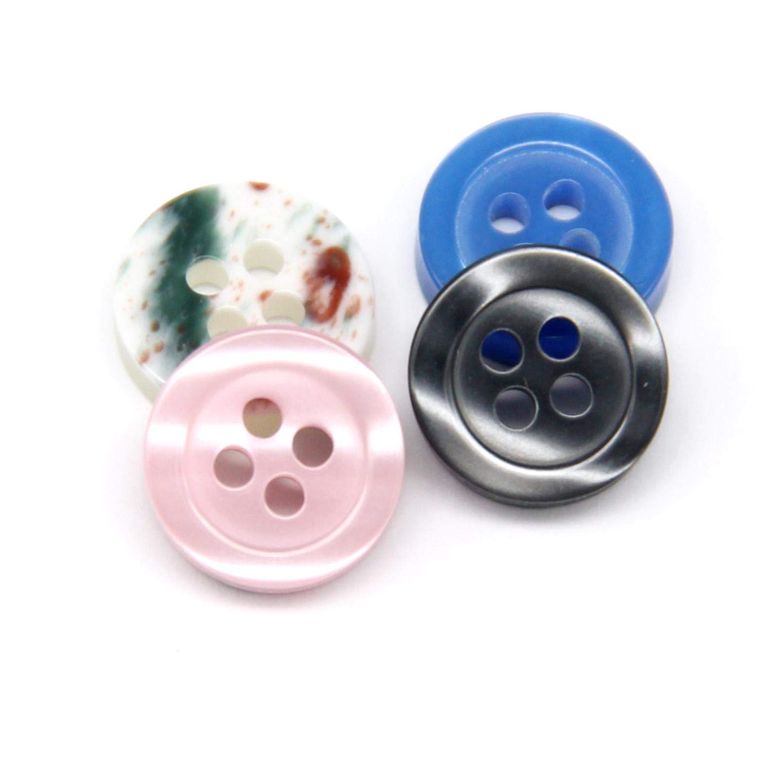 30 szt. 4-otworowe guziki z imitacji muszli żywicy do szycia koszul odzieżowych, ręcznie robione akcesoria DIY(Blue,11mm)