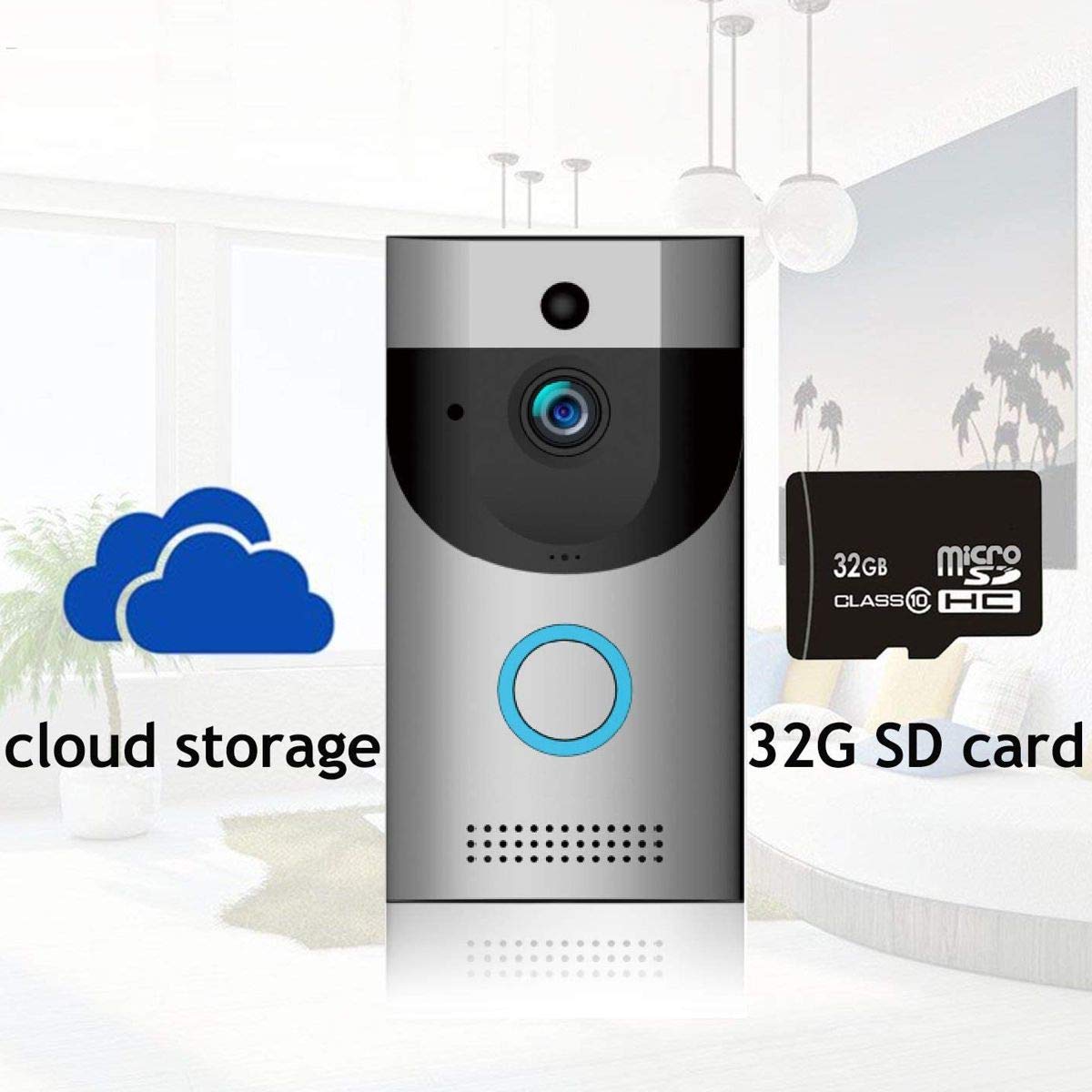 MILLARCO Timbre de Video, IP33 Resistente al Agua para Exteriores Video Door Bell 720P HD WiFi cámara de vigilancia con batería, vídeo en Tiempo Real, conversación bidireccional y aplicación de