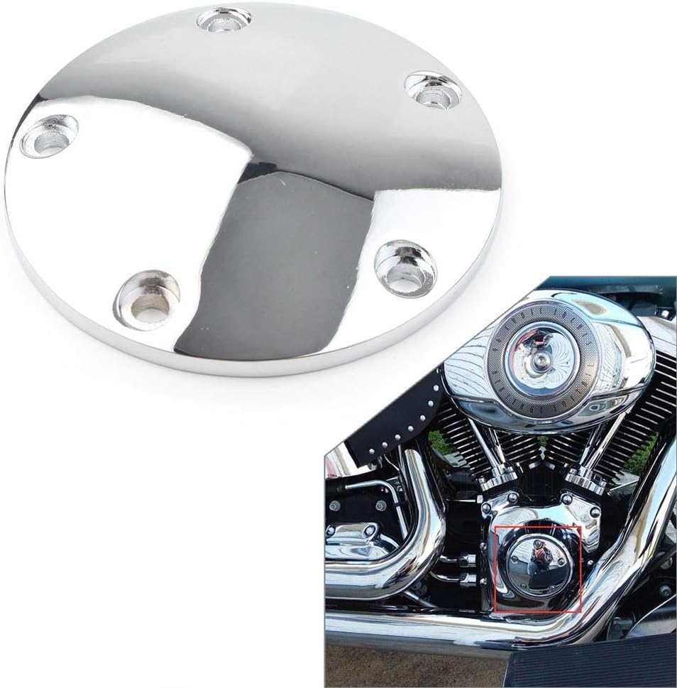 Three T Chrome Motorcycle Finned Engine Derby Timer Covers Ignition Timing 2Hole