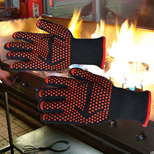 Extreme Heat Resistant Grill Gloves For Cooking,Bbq,Grilling,Frying,Baking,Grilling And Oven 1 Pair #TOP7