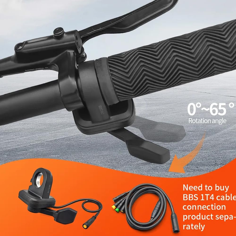 ZLiT Ebike Throttle Handle,108X Left Right Ebike Thumb Throttle Grip for Bafang Electric Bicycle (Left), Black - Image 3