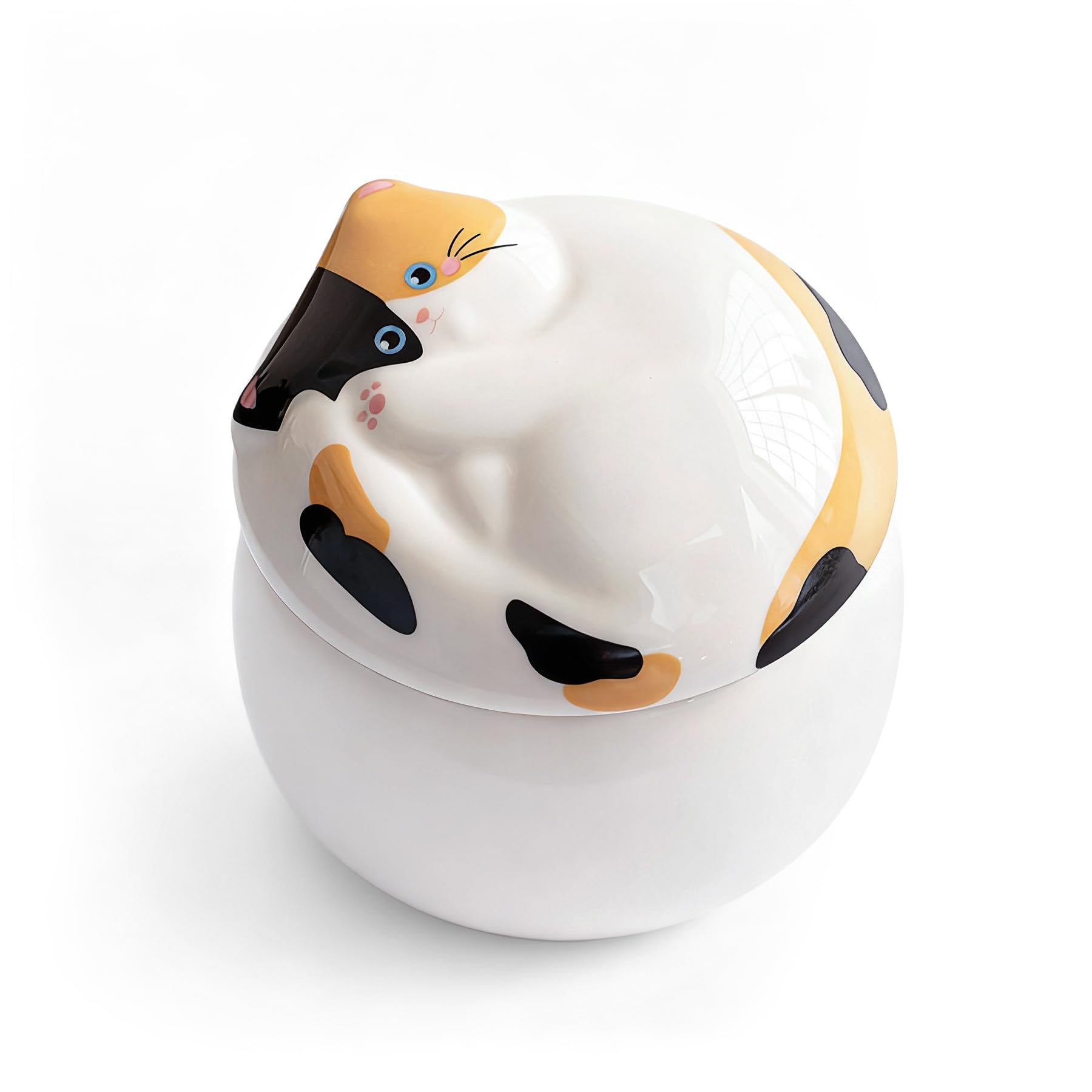 sturion Ceramic Cat Urn – Cat Memorial Keepsake, Forever in Our Hearts, for Small to Medium Cats, Loving Tribute to Pets,Calico
