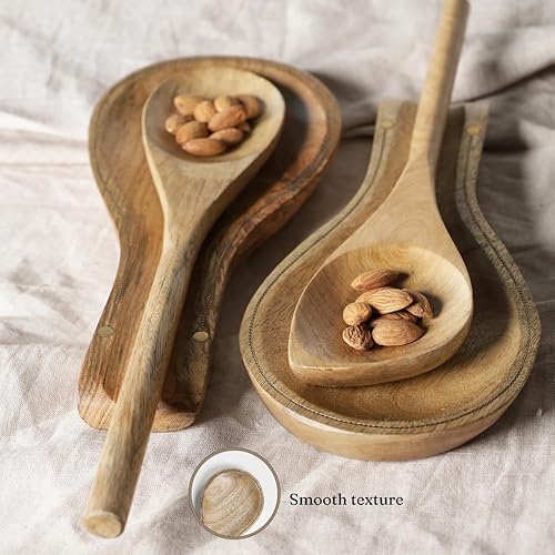 Miniatura 4 de The Art Box Morden Farmhouse - Juego de 2 soportes de madera para cuchara de 10 pulgadas, soporte para cuchara de cocina, cuchara de granja Morden,