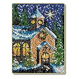 Latch Hook Rug Kits for Adults Kids Printed Chapel Canvas Mini-Rug Crocheting Set DIY Home Bedroom Decor 20.5' X 15'