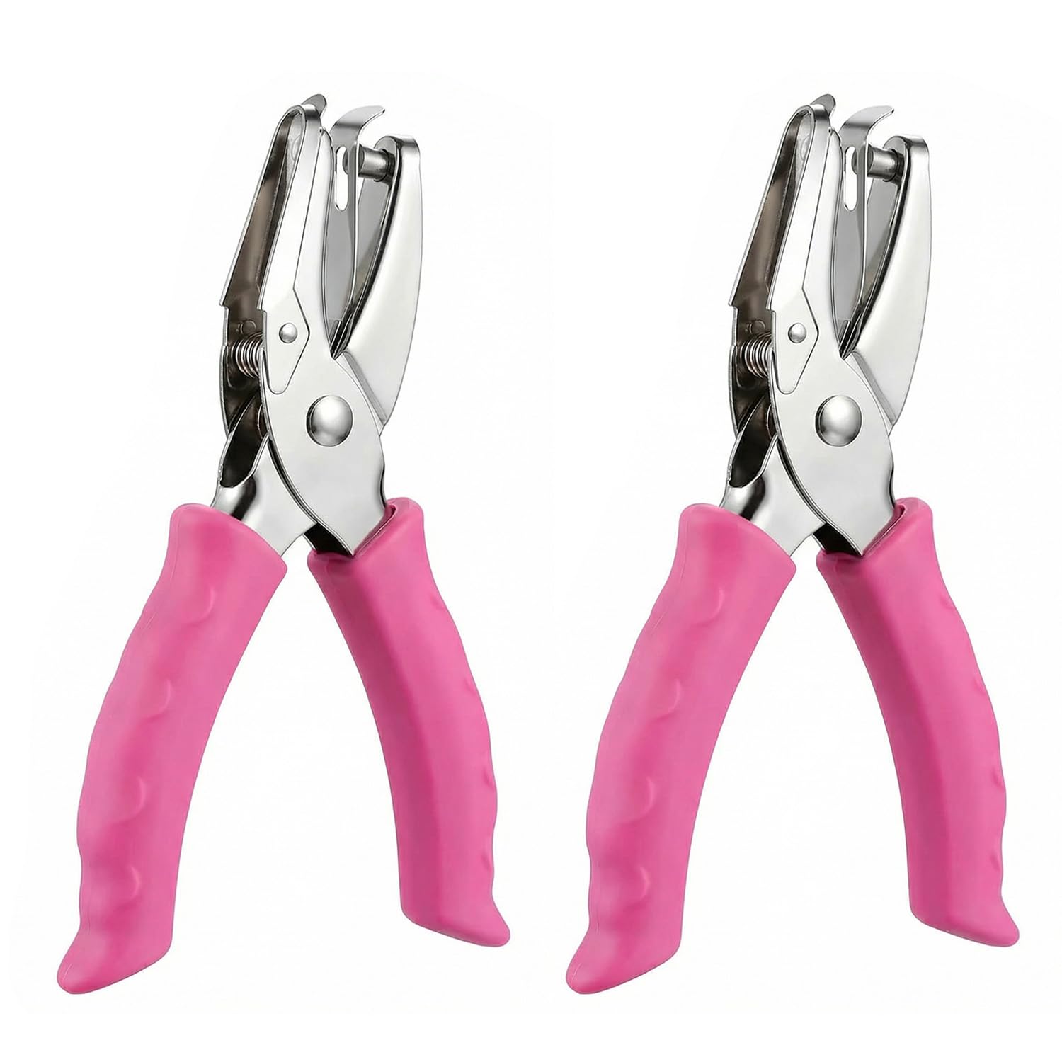 Single Hole Punch 2PCS, 3mm & 6mm Small Hole Puncher with Soft Grip, Metal Handheld Paper Punch for Craft, Scrapbook, Tag, Ticket, Office, School