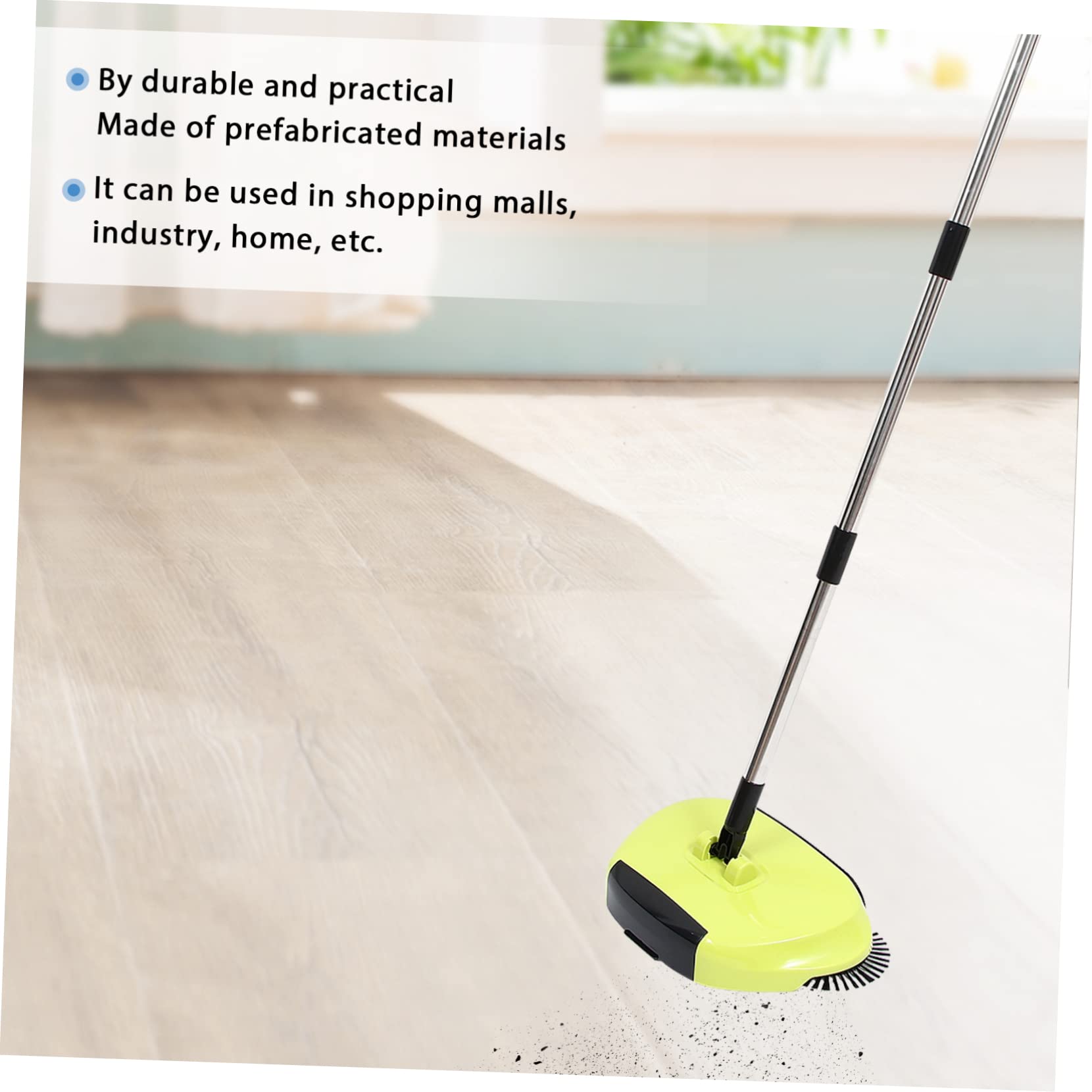 Ipetboom Handgeführte Bodenkehrmaschine 3-in-1 aus Abs, Edelstahl und Pet