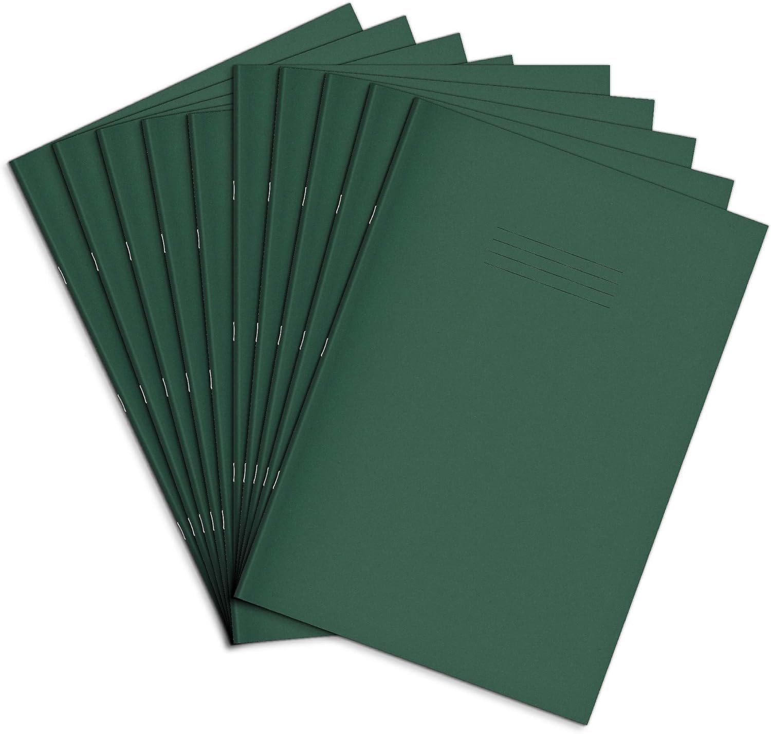 Rhino Oversized Exercise Books, 80-Page / 8mm Lined with Margin Paper Notebook, 50-Pack, 13 x 9 Writing Book, Office & School Stationery Supplies, Dark Green — image 1