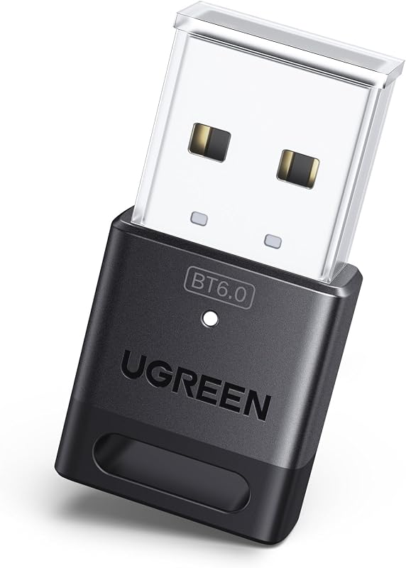 UGREEN Adaptador Bluetooth USB para PC, Receptor Dongle Bluetooth 6.0 EDR y BLE, Plug & Play para Windows 11/10/8.1, para Auriculares/Teclado/Ratón/parlantes/Impresora