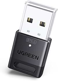 UGREEN Adaptador USB Bluetooth para PC, receptor Dongle Bluetooth 6.0 EDR & BLE, Plug & Play para Windows 11/10/8.1, para fone de ouvido/teclado/mouse/alto-falantes/impressora