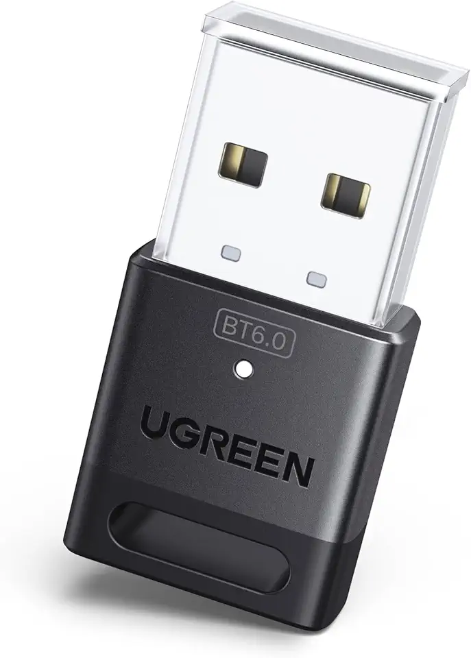 UGREEN Adaptador USB Bluetooth para PC, receptor Dongle Bluetooth 6.0 EDR & BLE, Plug & Play para Windows 11/10/8.1, para fone de ouvido/teclado/mouse/alto-falantes/impressora