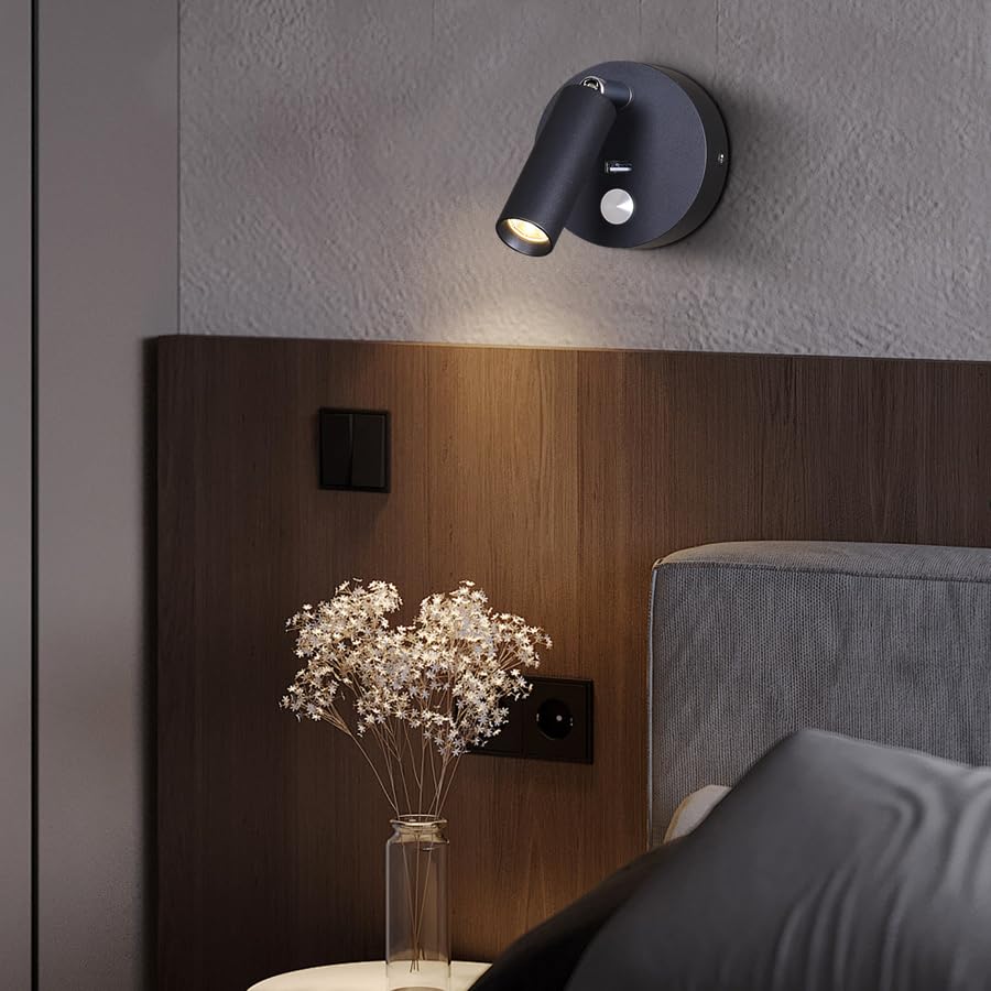 Image of Surface Wall Mounted Reading Light Sconces Lamp Touch Dimmer Switch LED 3W Warm White 3000K 2PCS (Hardwired)