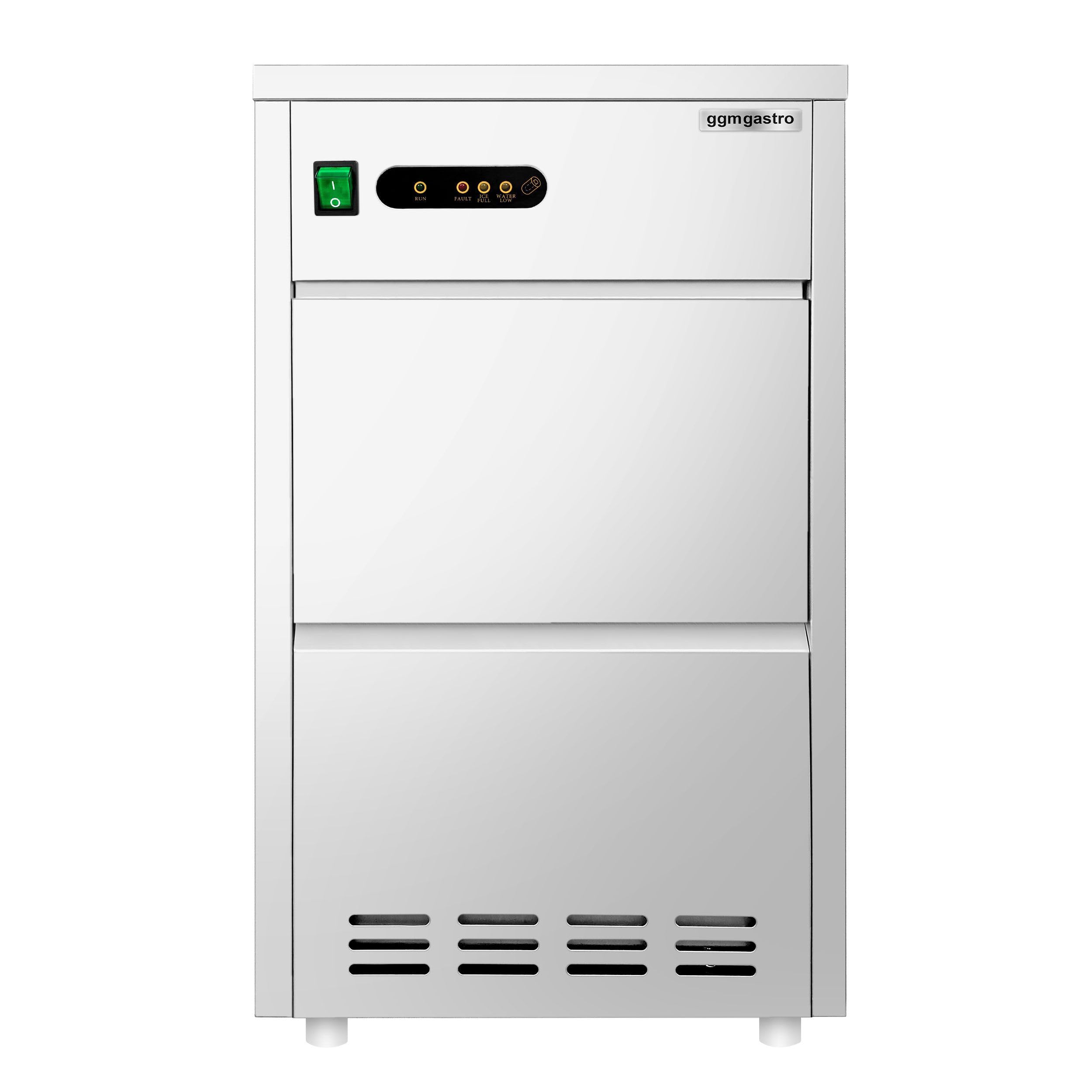 GGM Gastro Eiswürfelbereiter Hohlzylinder 24 kg/24 h | Ideal für den Dauereinsatz, robuste Edelstahlbauweise, steckerfertig, zeitsparende Reinigung, effiziente Luftkühlung