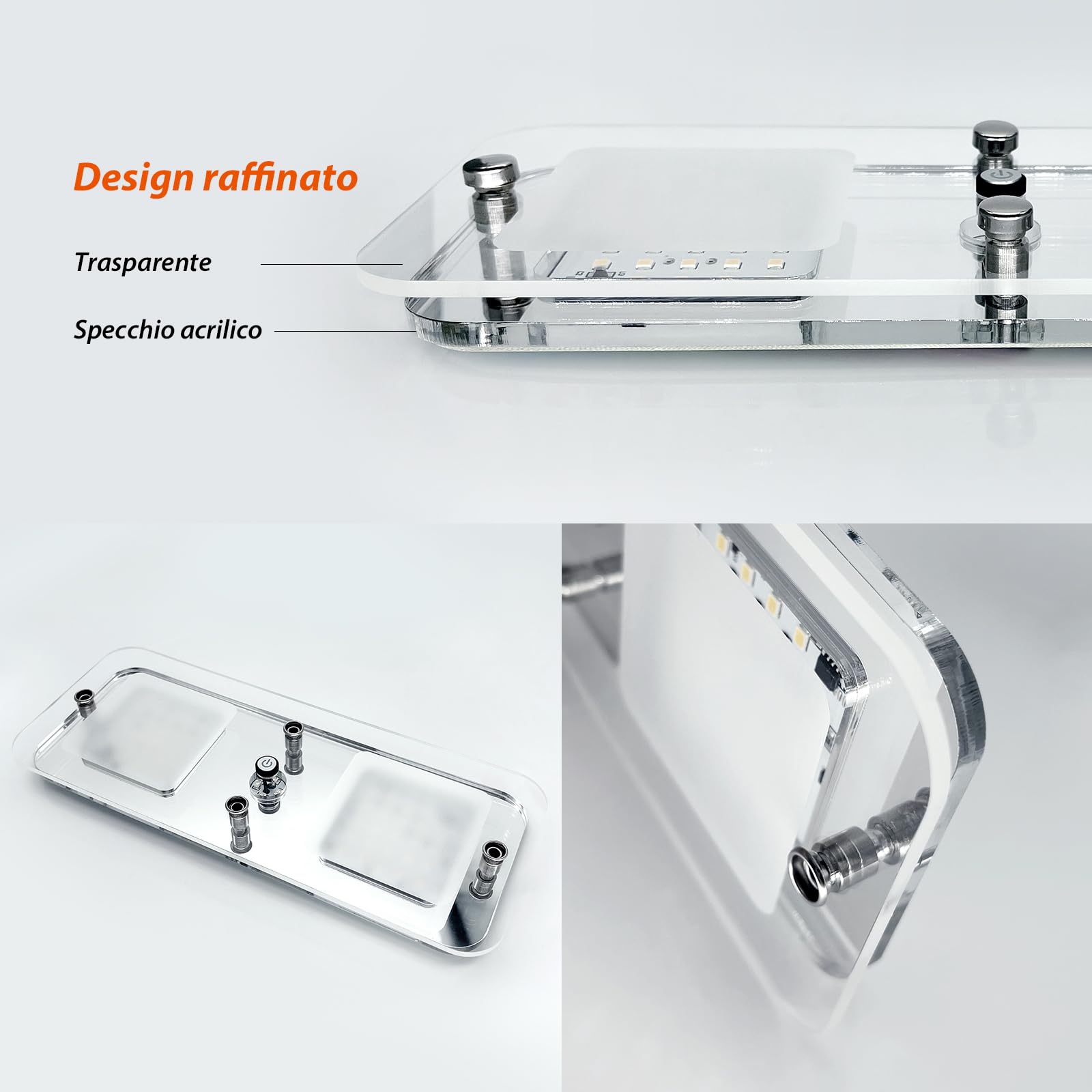 Dream Lighting Plafoniera per Camper LED 12v Illuminazione LED Interni Dimmerabile 3000K Bianco Caldo con Indicatore Blu