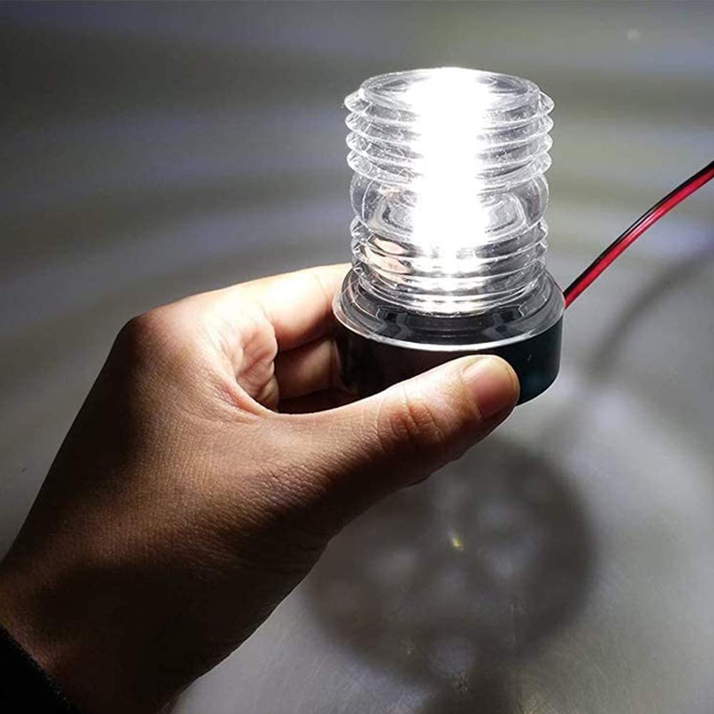 Feu De Navigation LED 360° Blanc 12V – Ancre étanche IP65 Pour Bateau, Yacht, Voilier, Visibilité 2 Milles