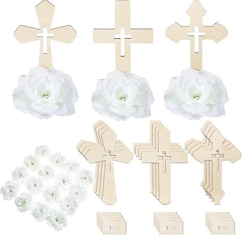 Miniatura 1 de Queekay Juego de 12 piezas de rosas artificiales de espuma artificial con tallos para la primera comunión, boda, boda, boda, boda, 12 unidades de