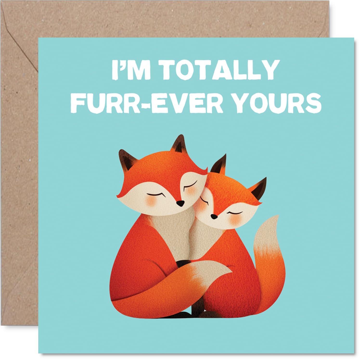 Cute Anniversary Card - Furr-Ever Yours - Adorable Happy Anniversary Card for Women Men, 145mm Joke Humour Anniversaries Greeting Cards