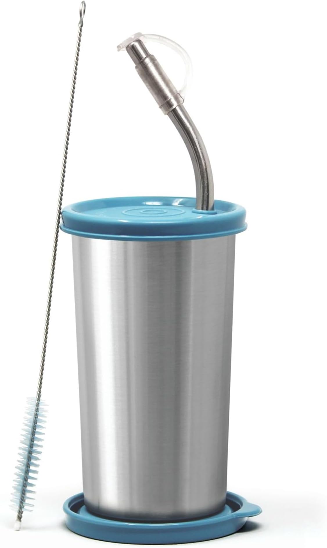 Signora Ware Sip Fast Stainless Steel Tumbler with 1 Straw and Two Lid | Leak-Proof | Reusable Straw | Lightweight and Portable | Non Toxic | Outdoor Activities | Smoothies & Shakes (420 Ml | E Blue)
