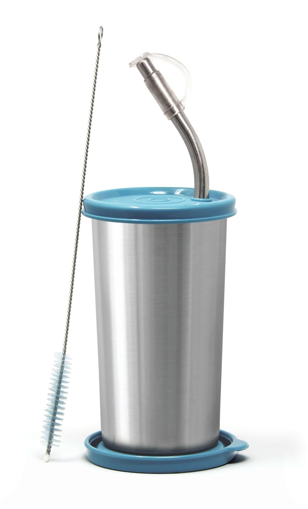 Signora Ware Sip Fast Stainless Steel Tumbler with 1 Straw and Two Lid | Leak-Proof | Reusable Straw | Lightweight and Portable | Non Toxic | Outdoor Activities | Smoothies & Shakes (420 Ml | E Blue)