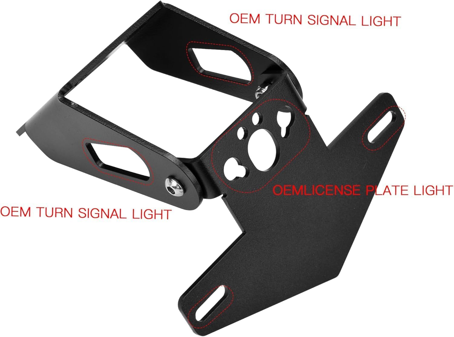 Motorcycle Tidy Tail Fender Eliminator Adjustable License Plate Bracket Holder (for Kawasaki Vehicle) Ninja650 Z650 Ninja 650 Compatible with OEM Turn Signal Light/OEM License Plate Light