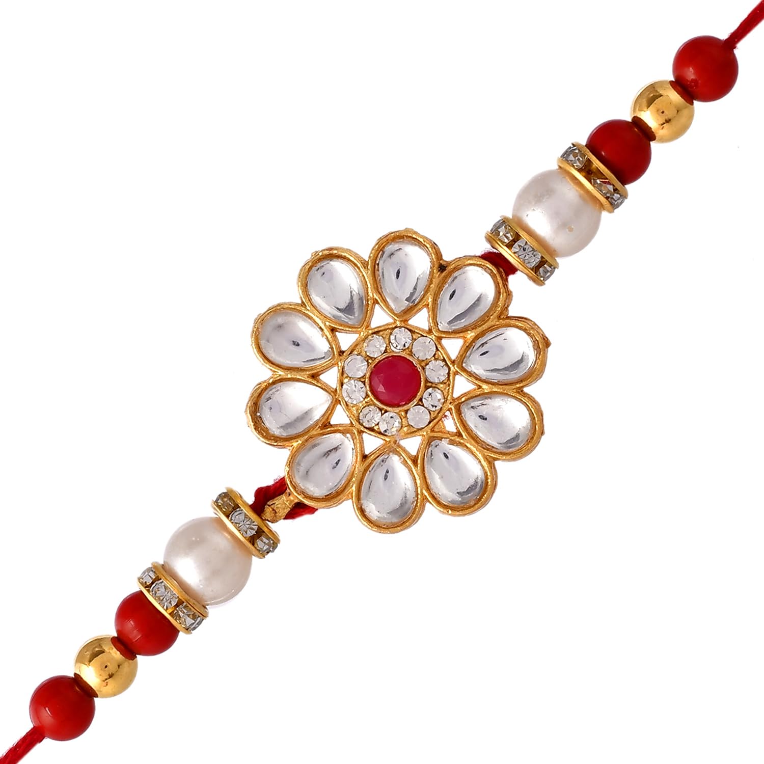 Ascension Flower Rakhi For Brother Bhaiya Bhabhi Raksha Bandhan Gift Band Moli Bracelet Stone Pearl Designer Traditional Rakhi with Roli Tilak & Best Brother Fridge Magnet (B0CD2LSMLT) Amazon Price History, Amazon Price Tracker