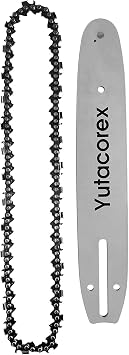10 inch Chainsaw Guide Bar and Chain Combo,Replacement Accessories Fits Greenworks PS60L211,PS80L210,PS60L01,PS80L01,PS80L00,PS80L211,Fits KPS 1040A-03,KPS 2081-06,KPS 1081-06,1/4" 050" 58DL