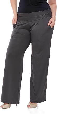 white mark Womens Wide Leg Palazzo Pants in Solid Colors