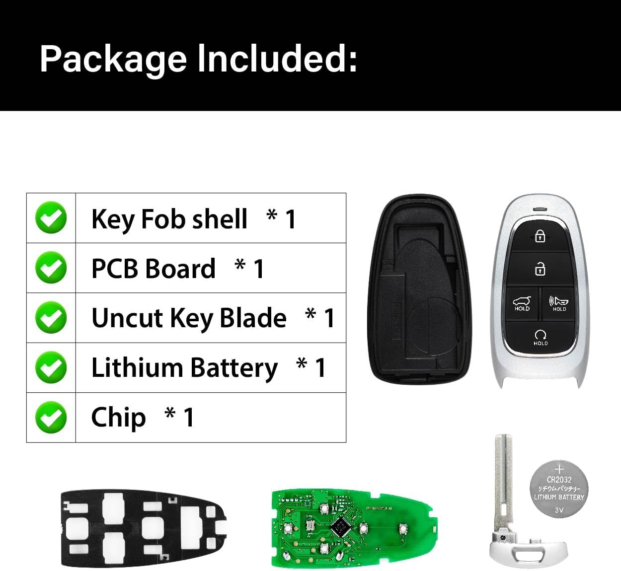 Replacement for 2021 2022 Hyundai Santa Fe Smart Key Fob Remote Control TQ8-FOB-4F27 5 Buttons 434MHz