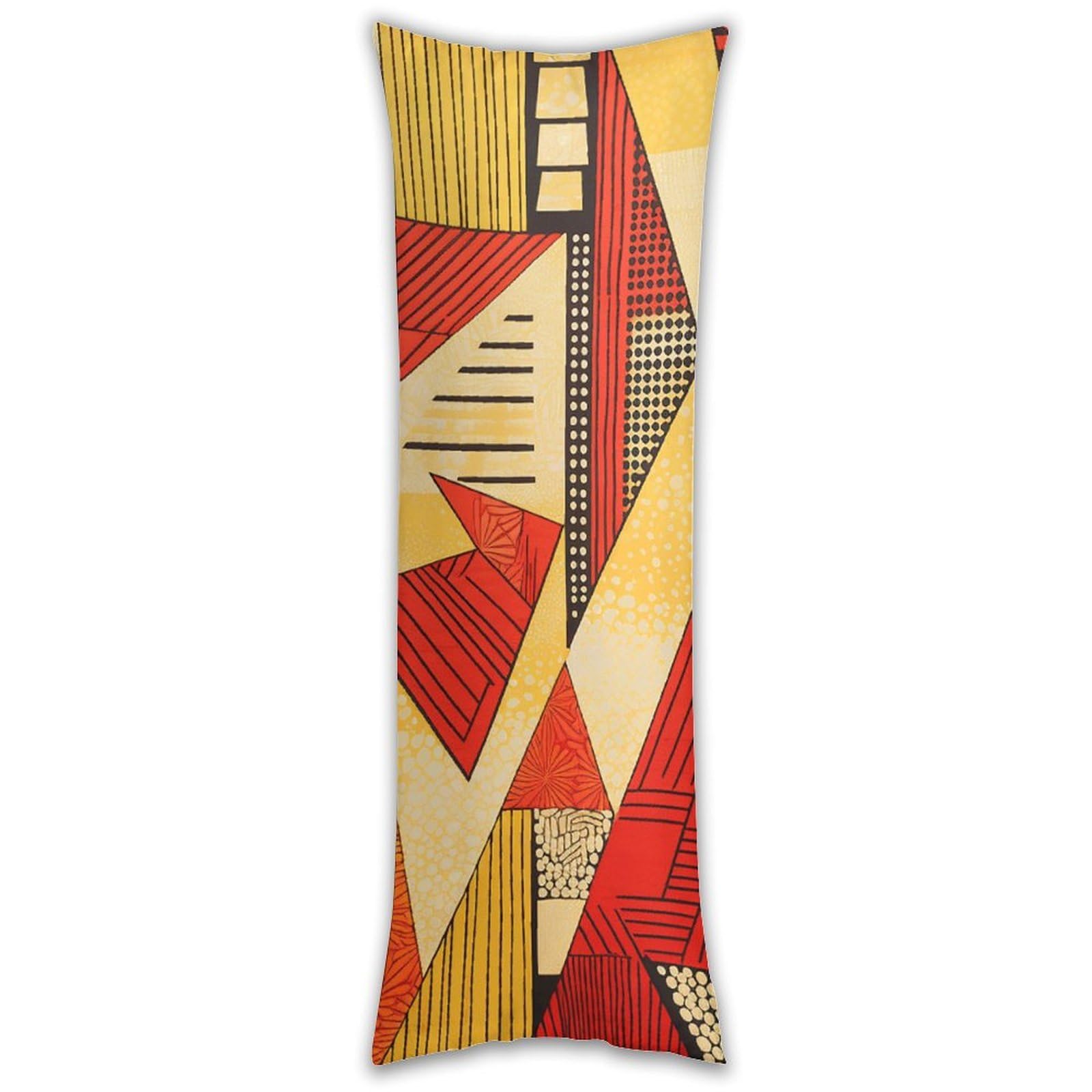African Style Prints Pillowcase Long Pillow Case Cozy Pillow Cover Pillow Protector Soft Long Cushion Case Long Body Lumbar Decorative Throw Pillow Cover for Bed Sofa Couch 18.9 X 53 Inches