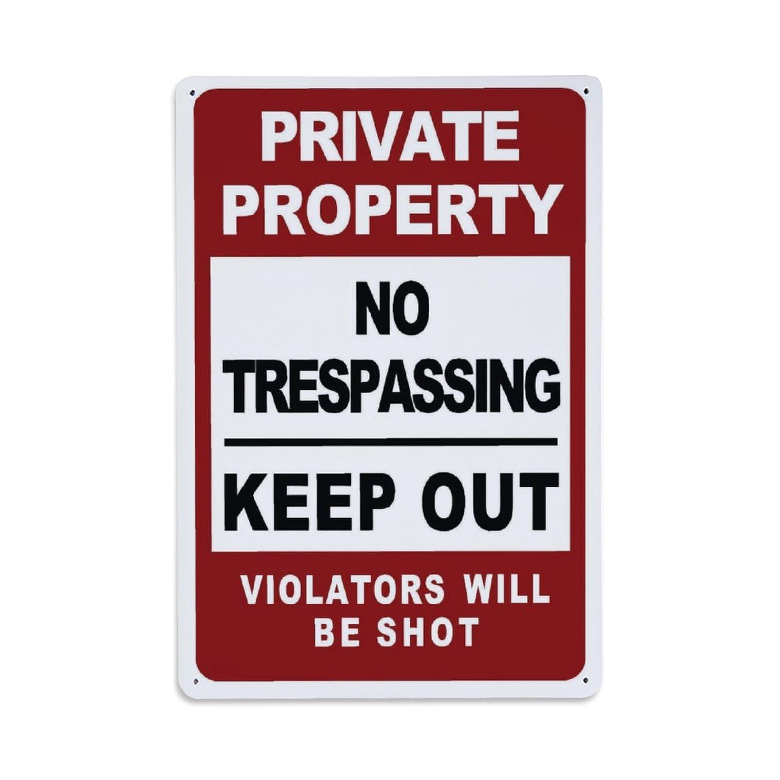 Private Property No Trespassing Sign Vintage Aluminium Metal Sign, Retro Wall Decor for Home, Bar, Garage & Farmhouse 30x20cm