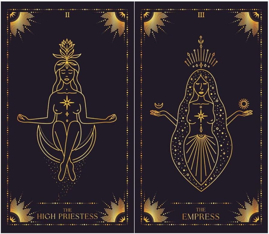 Starry Night Tarot Cards Deck 78 cartes de tarot magiques, jeu de tarot noir et doré