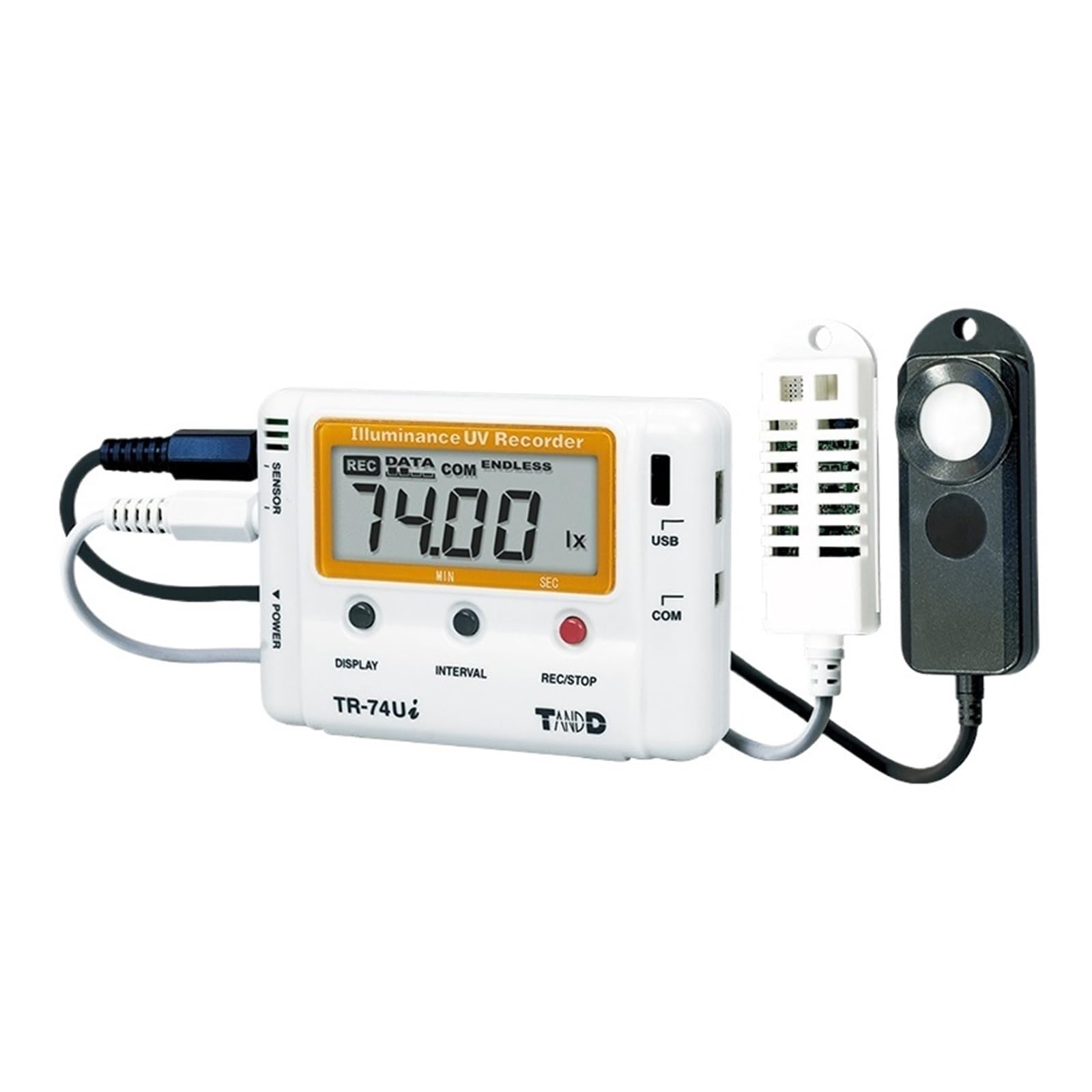 Registrador de datos de temperatura y humedad relativa del registrador de iluminancia conectable por USB TR-74Ui