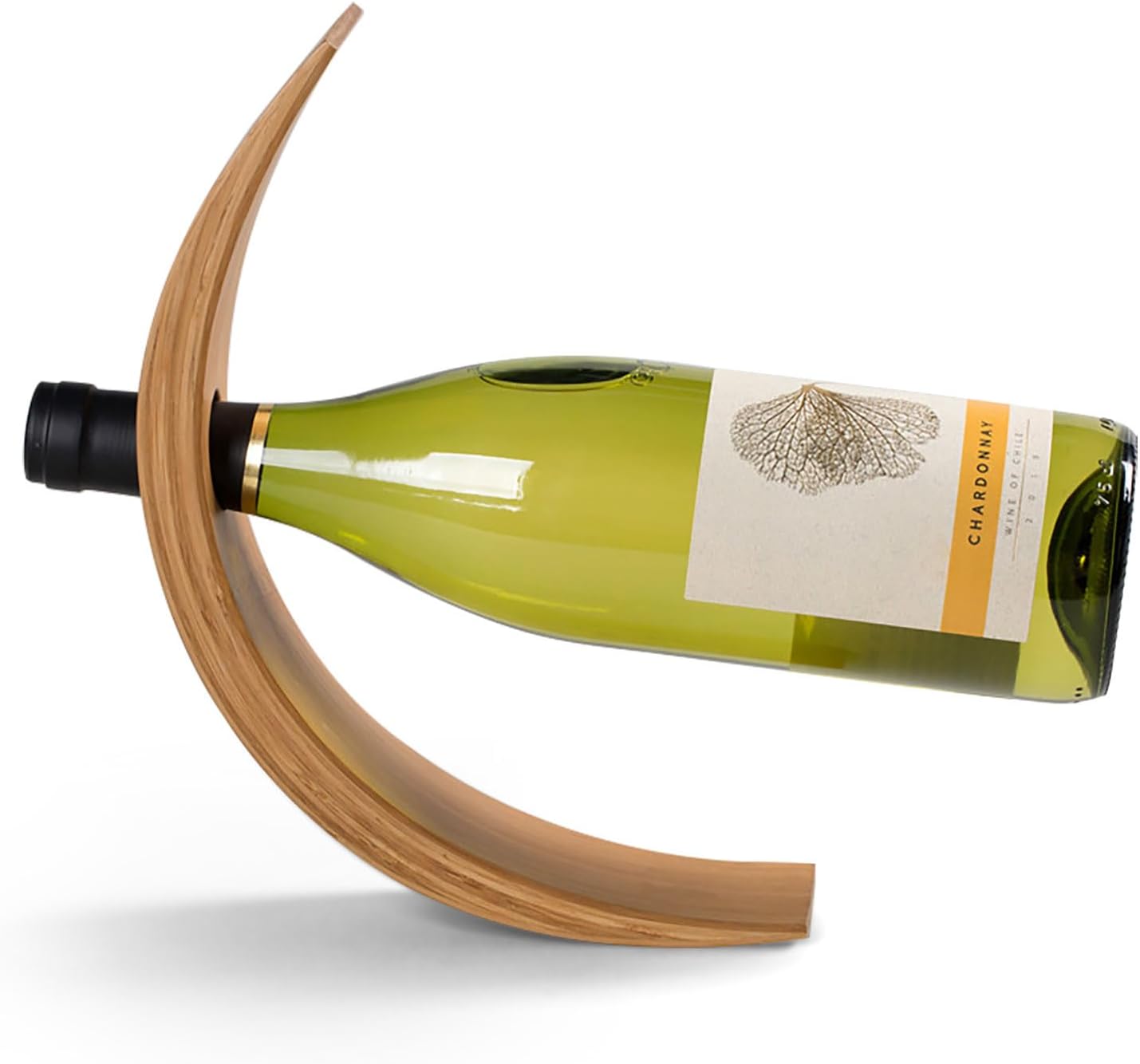 Single Wine Bottle Holder, Natural Bamboo Personalized Wine Rack,Self Balancing Display Wine Rack On Tabletop, Cabinet Etc