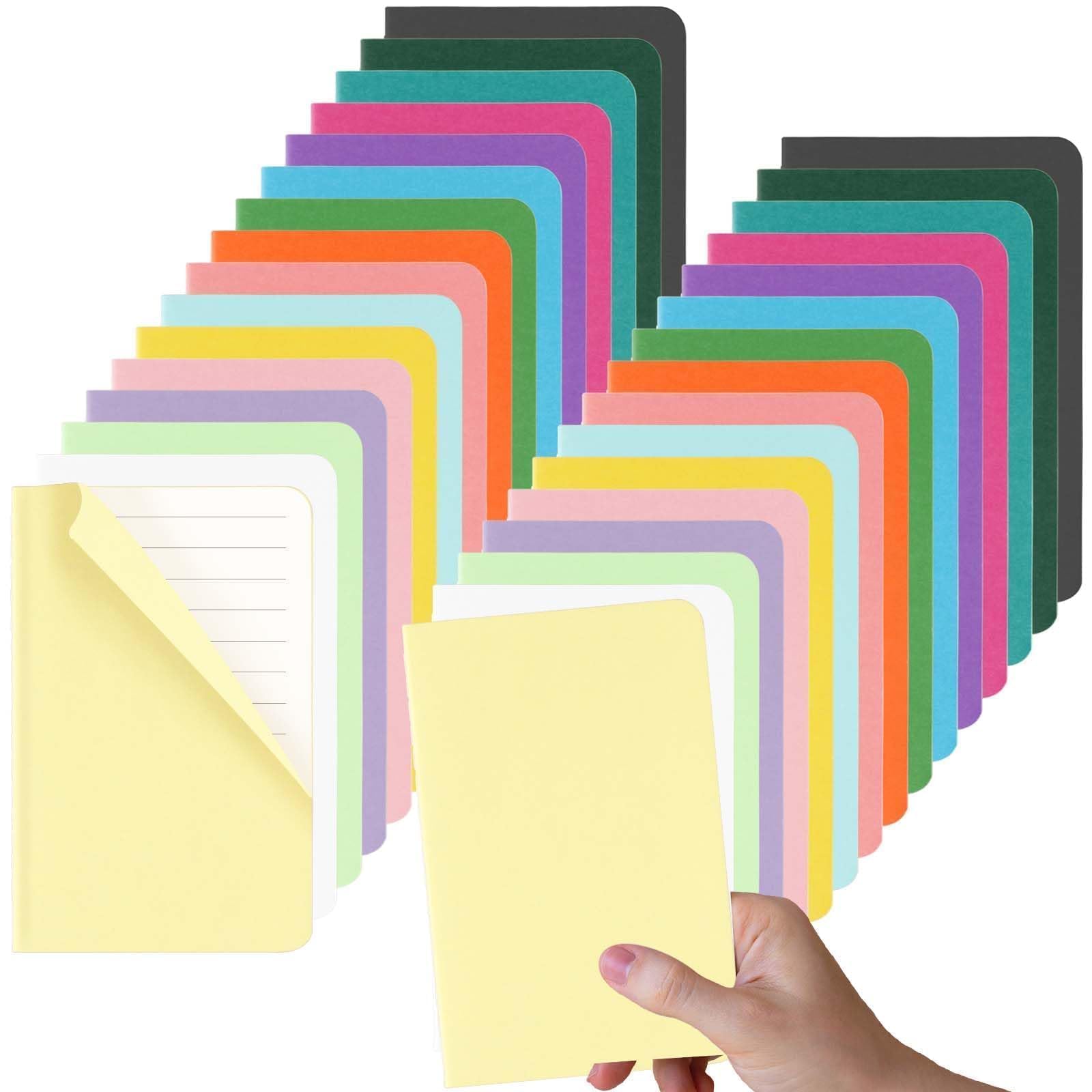 Oucaru 32PCS Mini Notebooks Bulk, 3.5" x 5.5", 16 Color, 60 Pages Lined Paper Small Pocket Notebook Set, Mini Journal Memo Notepads for Students,