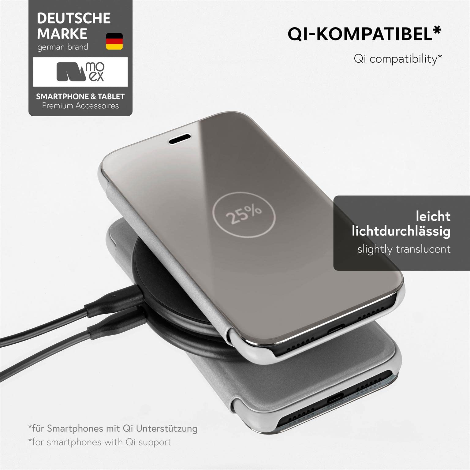 Moex Cover Sottile Per IPhone 11 - Trasparente Effetto Specchio Con Aletta Frontale, Protezione Display, Colore Dorato - 2