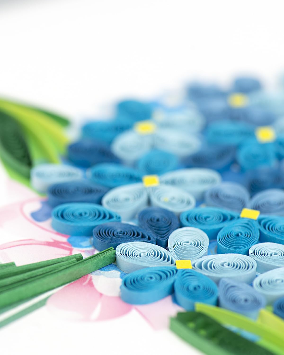 Quilling A Blue Hydrangea Bouquet Blue-Tiful Blooms Hand-Finished Greeting Card Frameable Art - Image 4