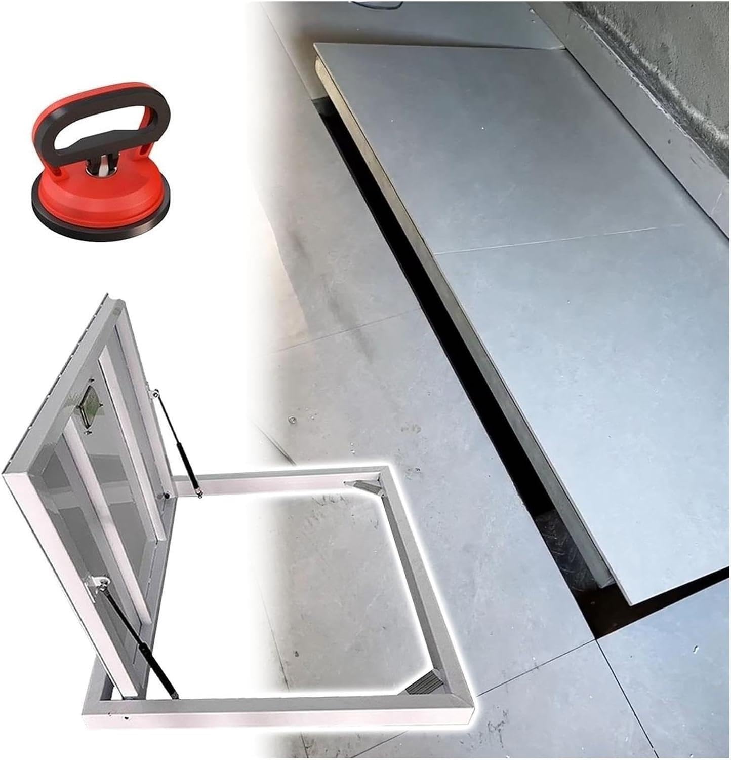 Tapa para revisión Puertas Ocultas del sótano para Espacios de rastreo/Servicios públicos/áreas de Almacenamiento, Montaje Flush(26x20 Inch)