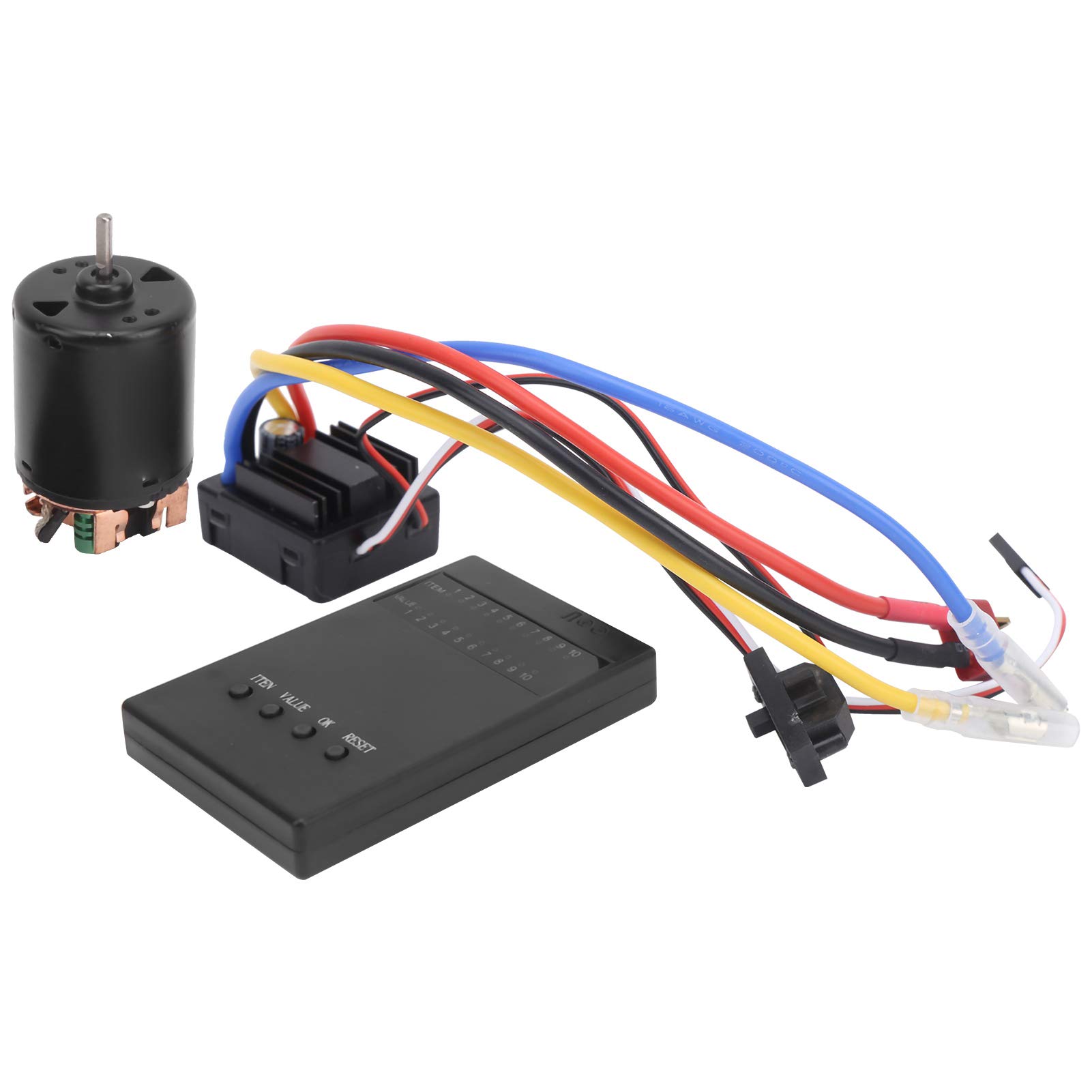 RC akcesoria samochodowe HOBBYFANS szczotkowane 80A ESC + karta programowa + zestaw silników szczotkowych 35T do samochodu RC 1/8 1/10