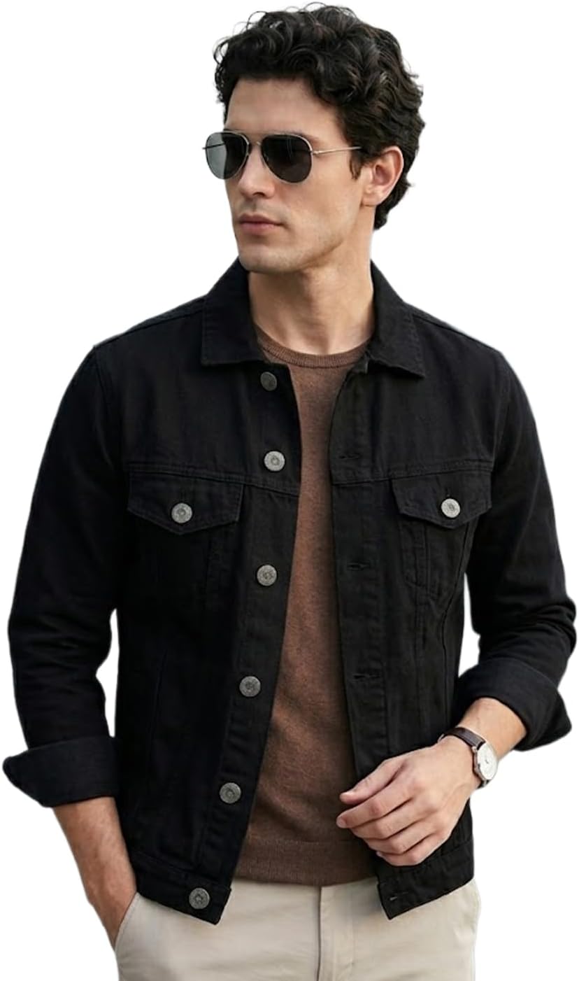 Men's Regular Fit Washed Full Sleeve Denim Jacket