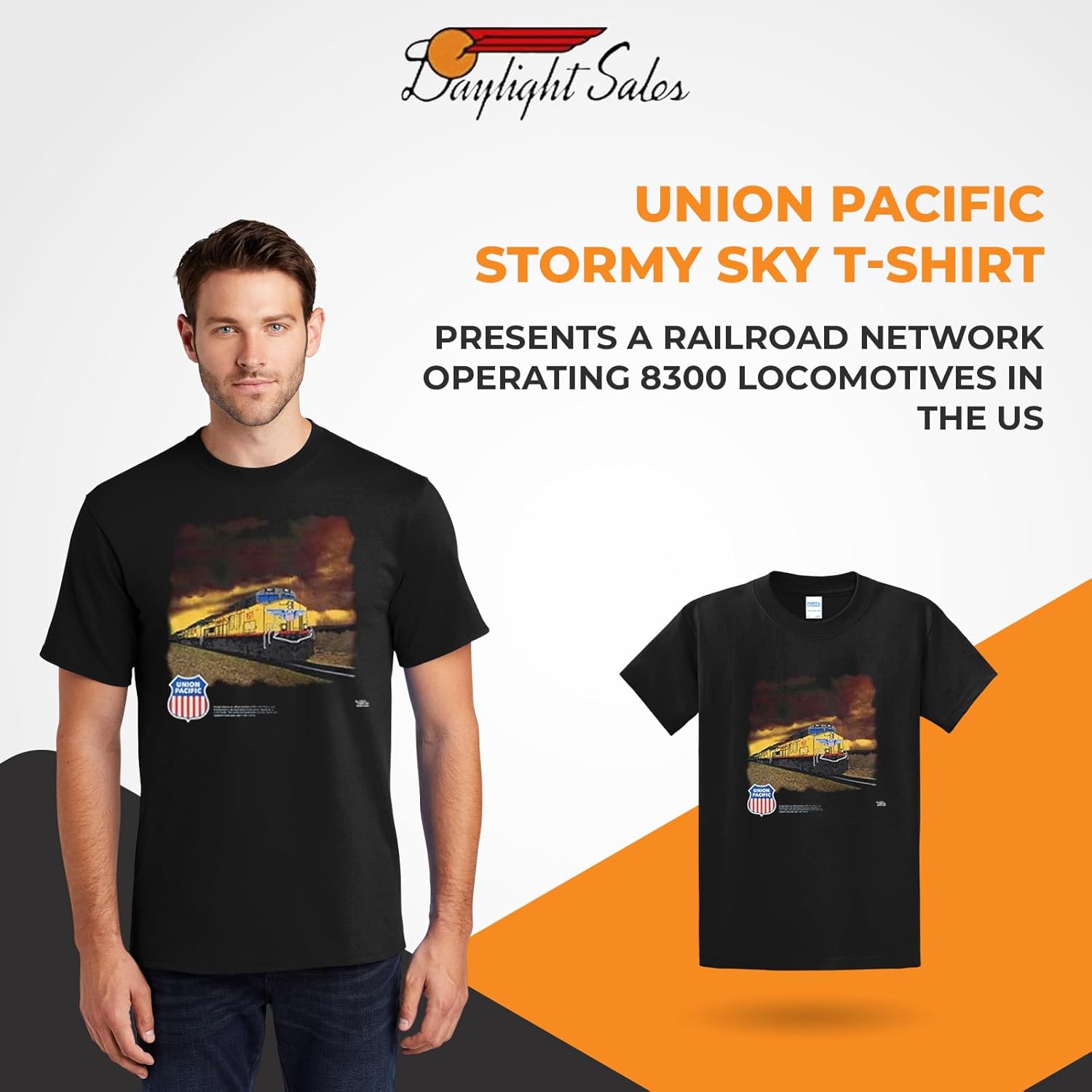 Union Pacific Railroad Stormy Sky T-Shirt [114] - Image 2