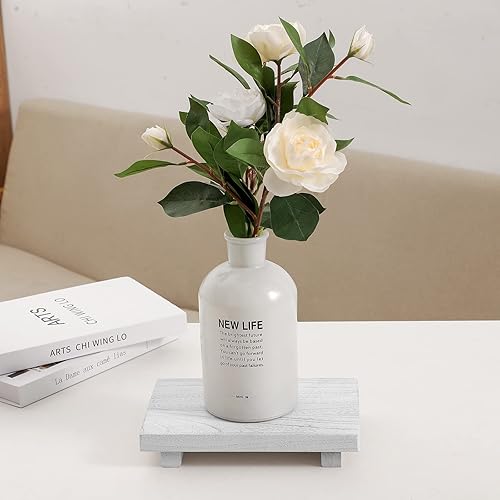 Vista 11 de zoocatia Bandeja de madera pequeña, soporte de pedestal para decoración de baño, decoración de baño, elevador de madera decorativo para cocina